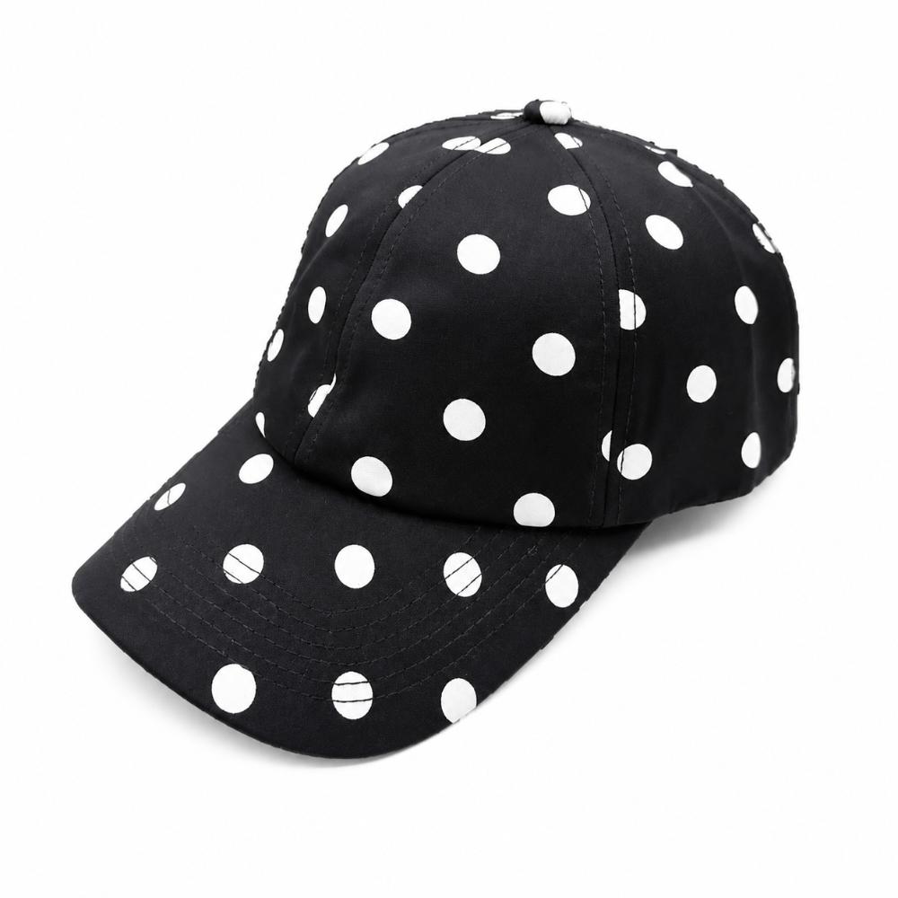

Adjustable Sun Hat Soft-top Peaked Cap Trendy Polka Dot Baseball Cap Summer Outing чёрный