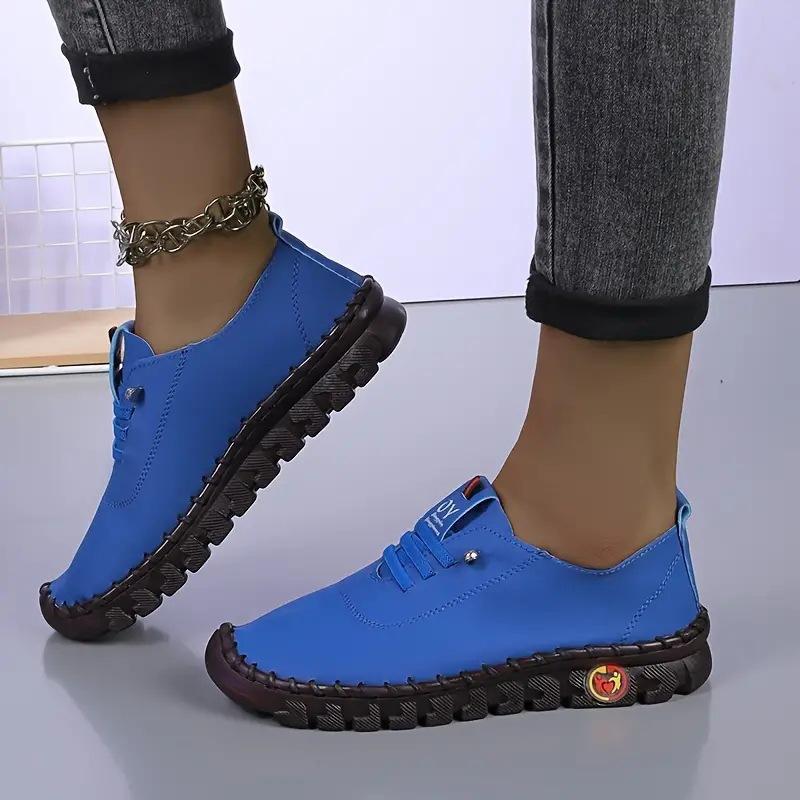 Real Soft Leather Single Shoes Comfortable Flat-soled Lace-up Mother Shoes Wide Fat Feet Cow Tendon Sole Soft Sole Soft Surface Middle-aged Large Size
