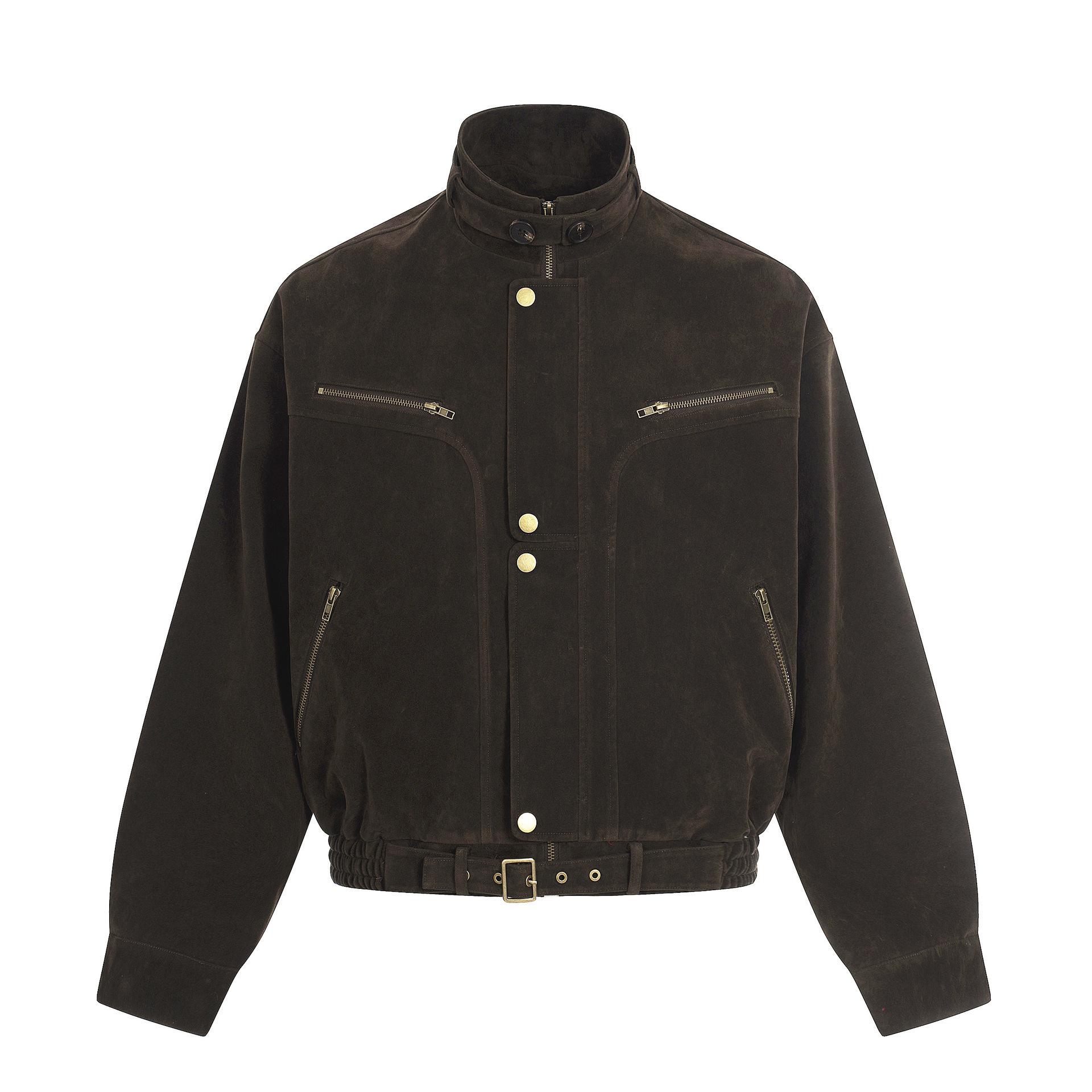 Men s spring and summer suede jacket American retro trendy Detroit jacket men S
