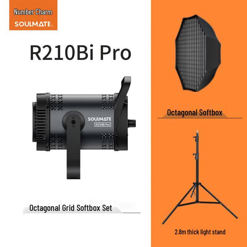 SOULMATE R210Bi Pro 200W COB LED Video Light Kit with Octagonal Softbox