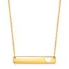 31MM Personalized Long Bar Heart Stainless Steel Necklace - Customizable with Laser Logo