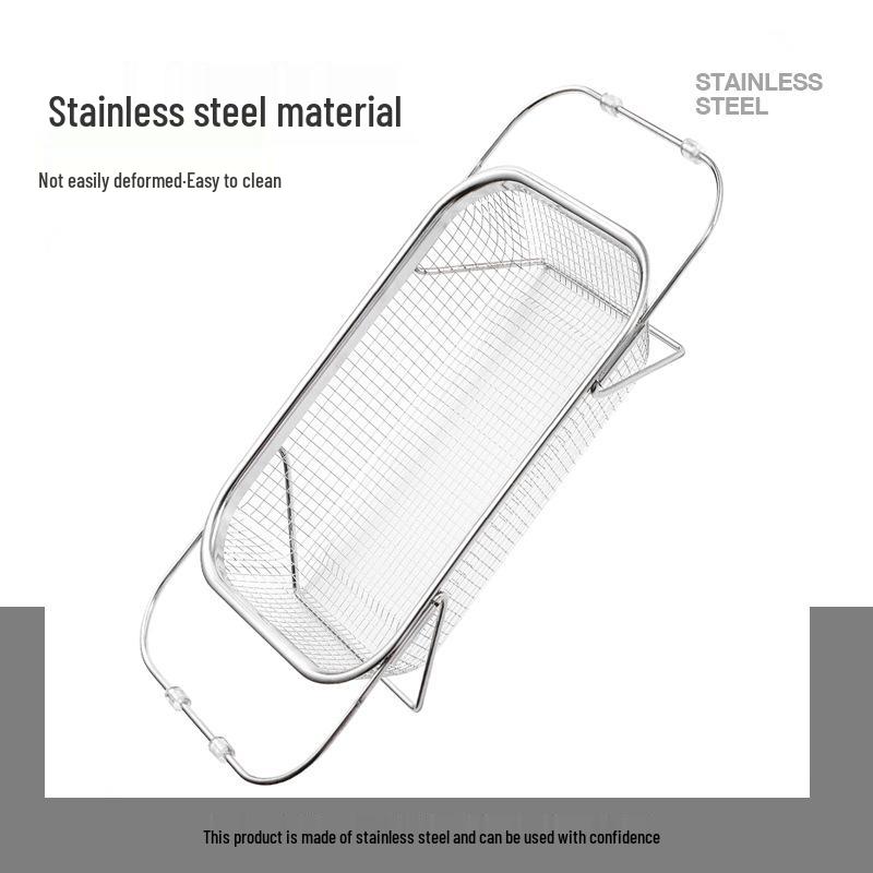 Stainless Steel Telescopic Sink Dish Rack and Vegetable Drain Basket