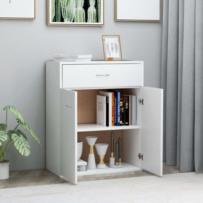 VidaXL Buffet Blanc 60 x 30 x 75 cm Aggloméré