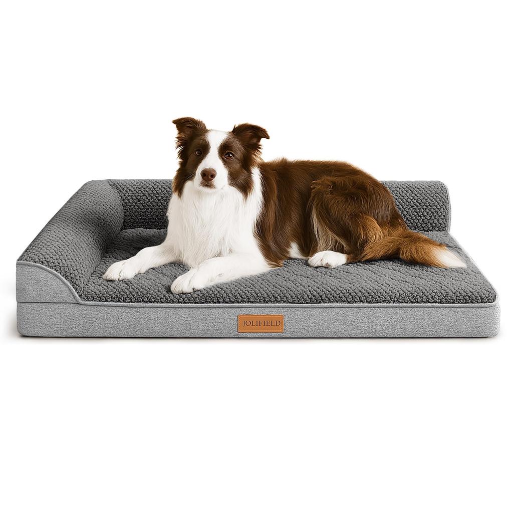 Jolifield Dog Large for Medium and Large with Cat Cushion Removable 91cm X Gray Bed, Design, Dogs, High-Rebound, Waterproof, Washable, Pillow, Cover,
