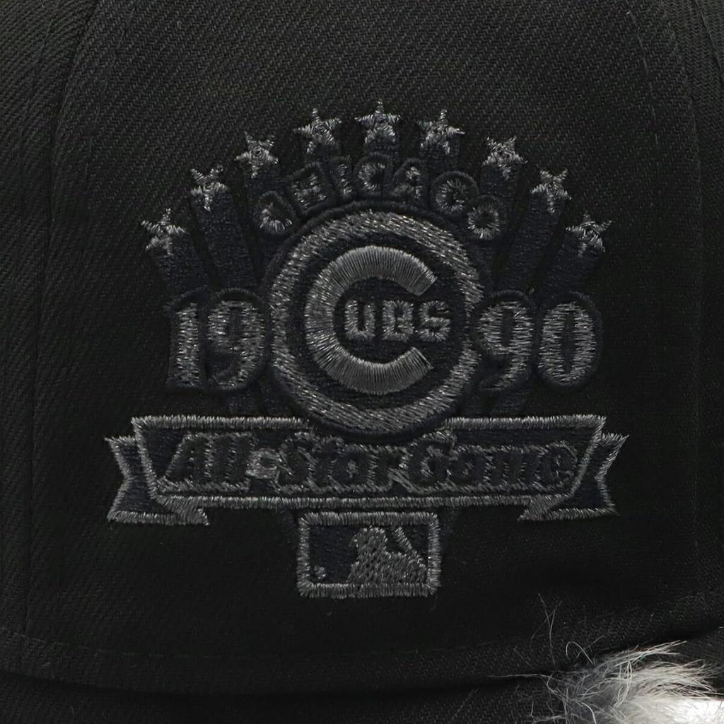 New Era Cap 59FIFTY Dogear Side Patch MLB Chicago Cubs Black 7 5/8