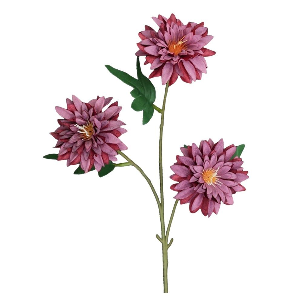 64cm Length Artificial Dahlia Flower 3 Heads Faux Flower New Simulation Flowers  Photography Props