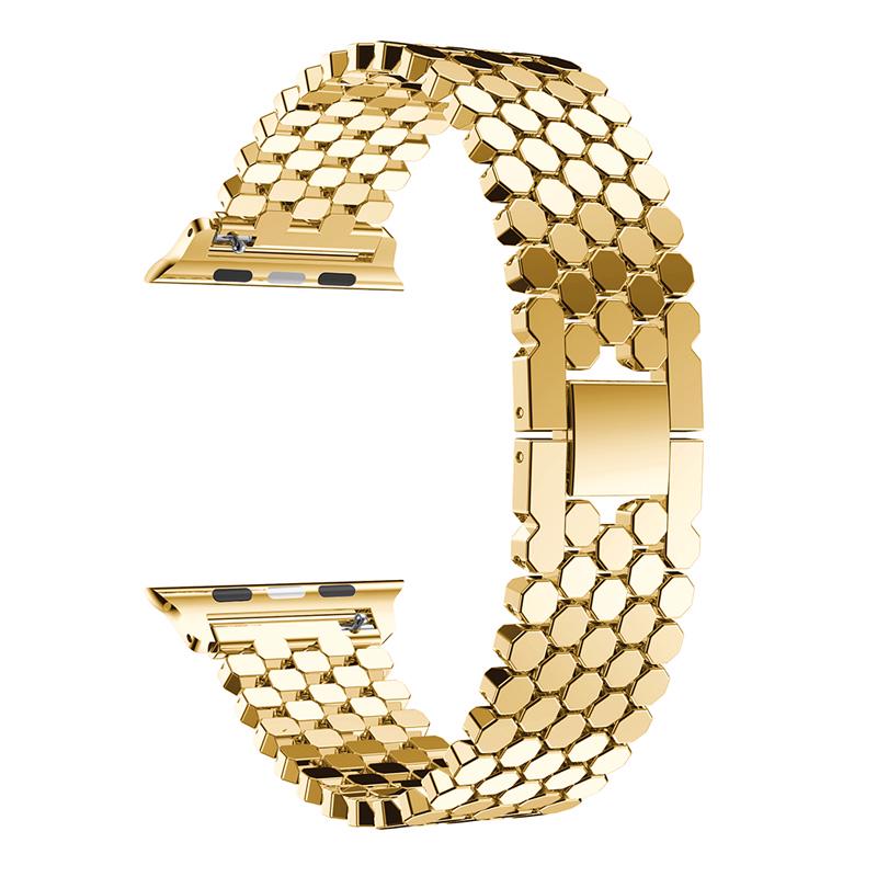 

Ремешок из нержавеющей стали для Apple Watch band 45мм 44мм 40мм 49мм 38мм 42мм Звеньевой браслет correa iWatch Series 9 8 7 6 5 4 SE Ultra 38mm 40mm 41mm золотой
