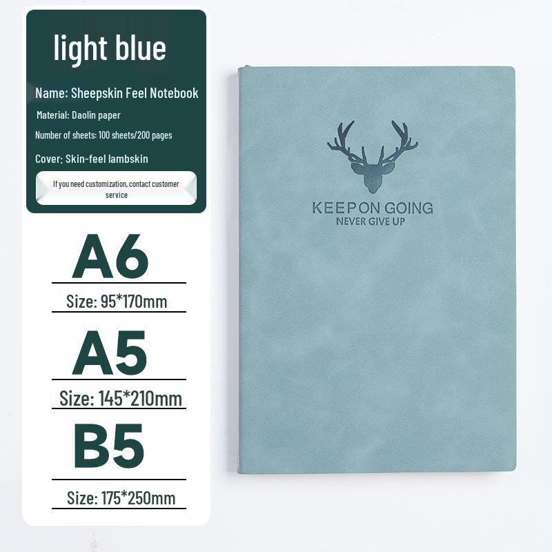 Luxury Sheepskin A5 Notebook: Thick, High-Value Skin-Feel Planner for Office Use