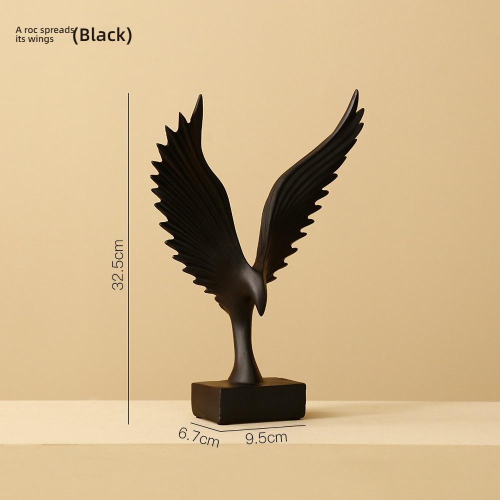 Minimalist Golden Angel Wing Figurine - Small Resin Memorial Gift for Healing, Hope Desk Decor for Her/Him