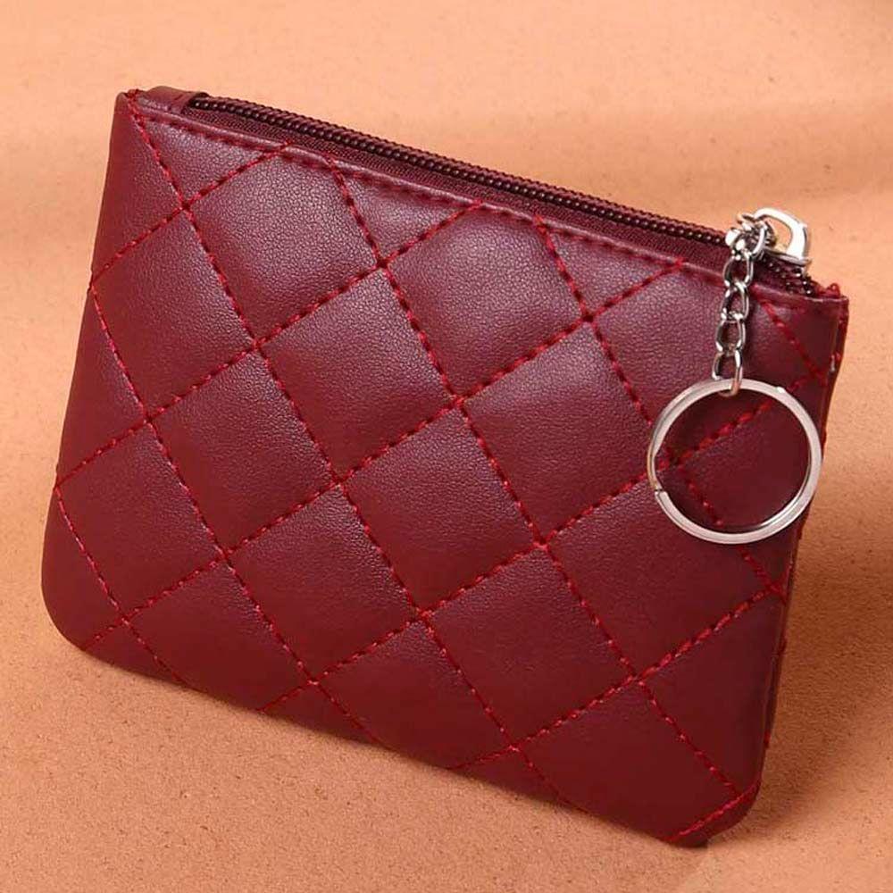 Retro With Zipper Gift PU Leather Girls Key Wallets Mini Coin Bag Money Clips Women Coin Purse