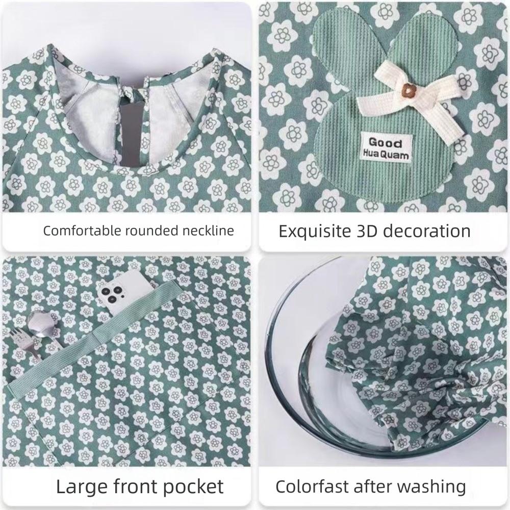 Neue Atmungsaktive Blumen Küchenschürze Baumwolle Verschleißfest Kochschürze Koreanischer Stil Kochschürze für Frauen Mädchen