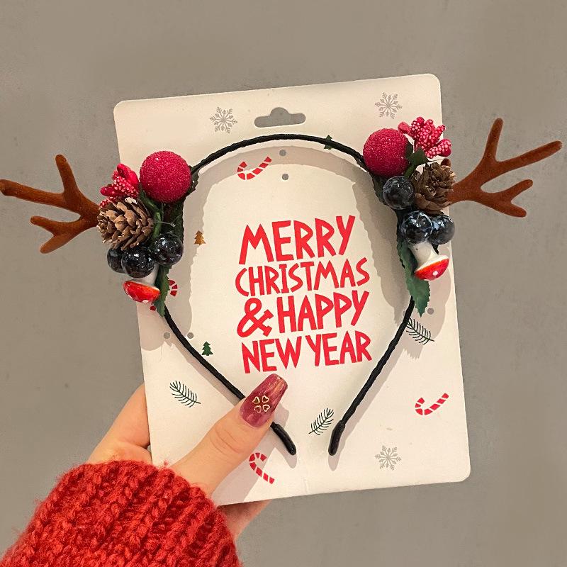 Mori Style Reindeer Antler Headband: Cute Christmas Hair Clip for Women & Kids