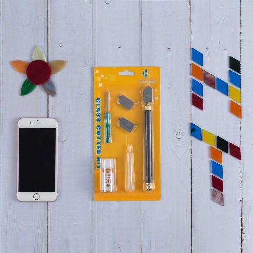 HT HOMETINKER Glass Cutter, 2mm-20mm, with Glass Cutting Oil, for Mirrors, Tile, and Mosaics