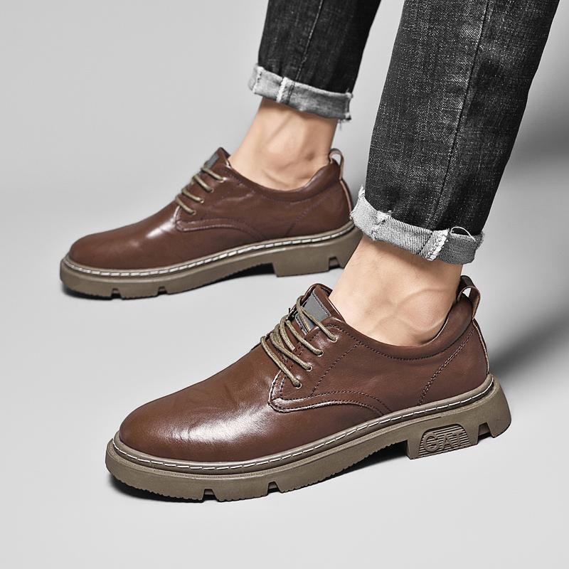 Módní ležérní pánské kožené boty Módní minimalistický a všestranný styl Volný čas Obchodní Párty Kancelář Svatební šaty Boty pro dospělé