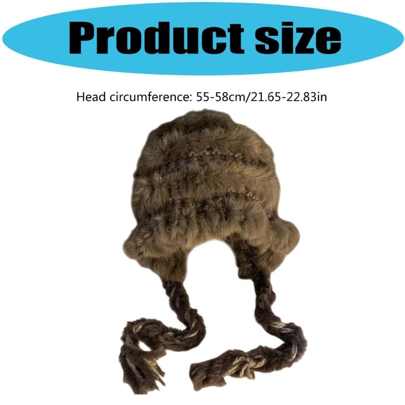 Plush Hat With Ear Warmth And Playfulness Hand Decoration For Winter Outdoor Activity Cold Weather Protection