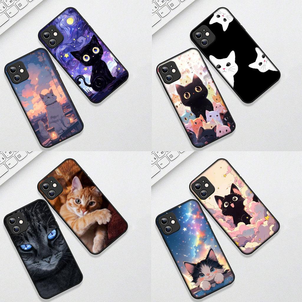 Kitten Cat Meow Anime Casing Phone Cover for Apple iPhone 17 16 14 15 Pro Max Plus 15+ 16E XR ProMax Air 16+ Soft Case