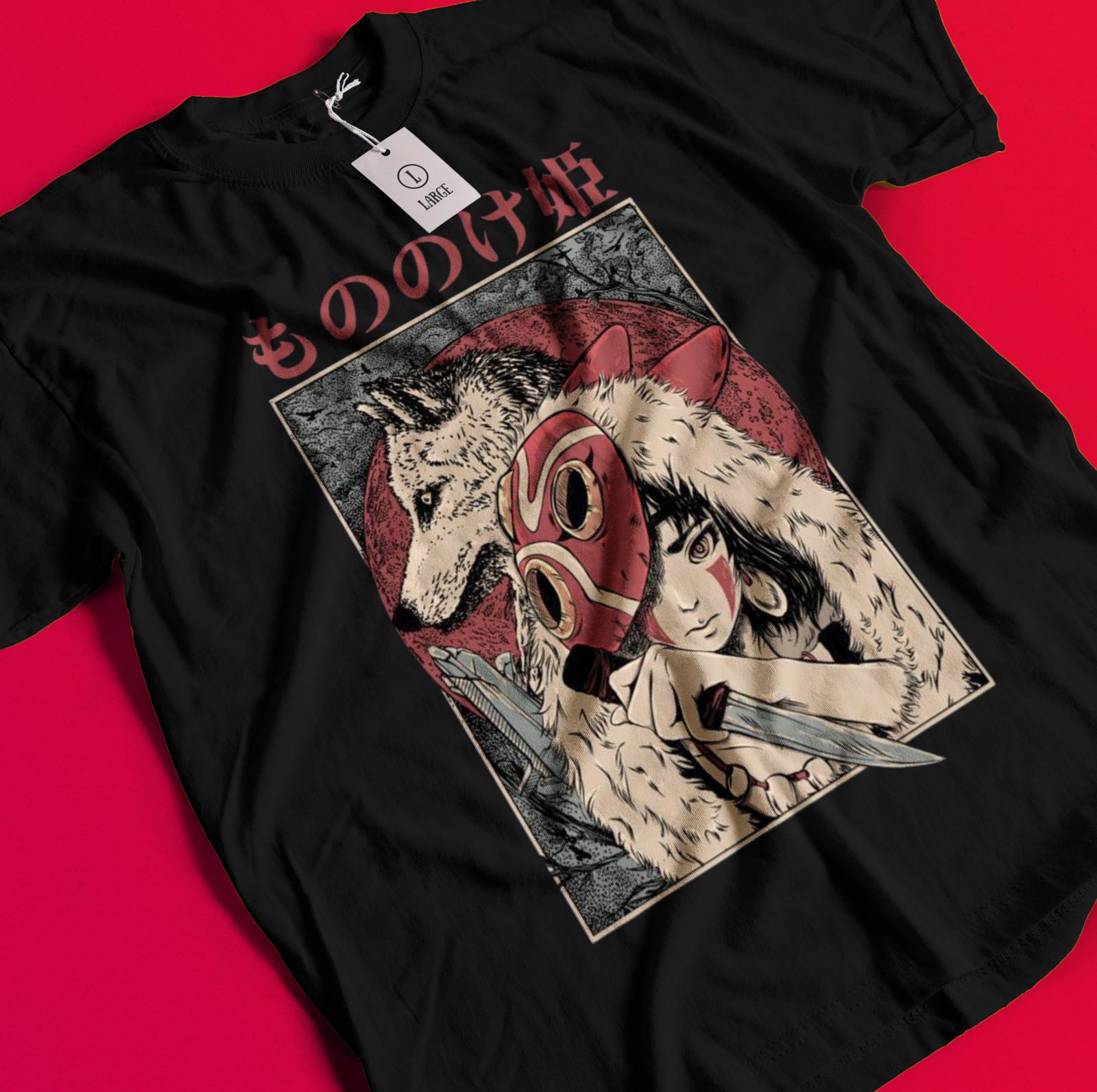 

Футболка Принцесса Мононоке Хаяо Миядзаки Студия Ghibli Подарок Черная футболка Все размеры BB1010 S