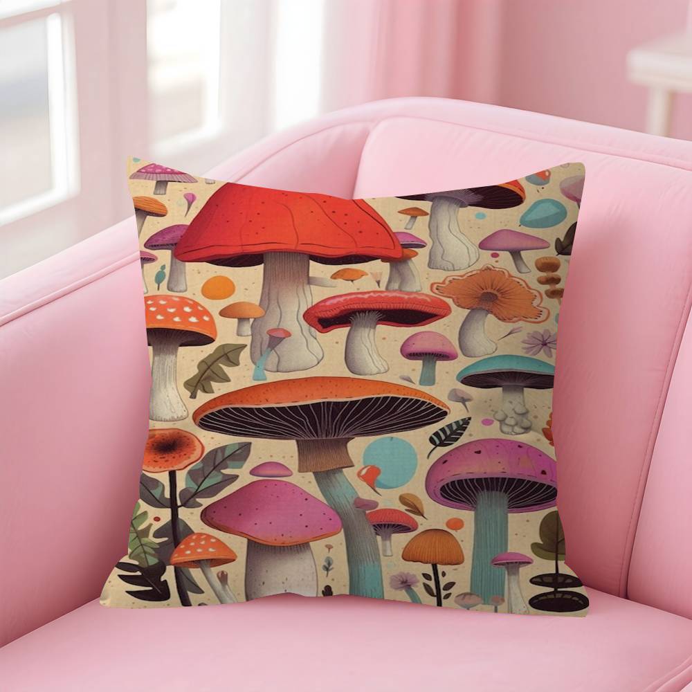 Mushroom Personalized Pillow Cover Kids Bedroom Wild Party Decor Pillowcase Kid Birthday Shower Gift