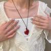 Valentine's Day Gift Party Gift Red Heart Pendant Necklace Vintage 80s Love Inspired Choker Romantic Heart Necklace for Women