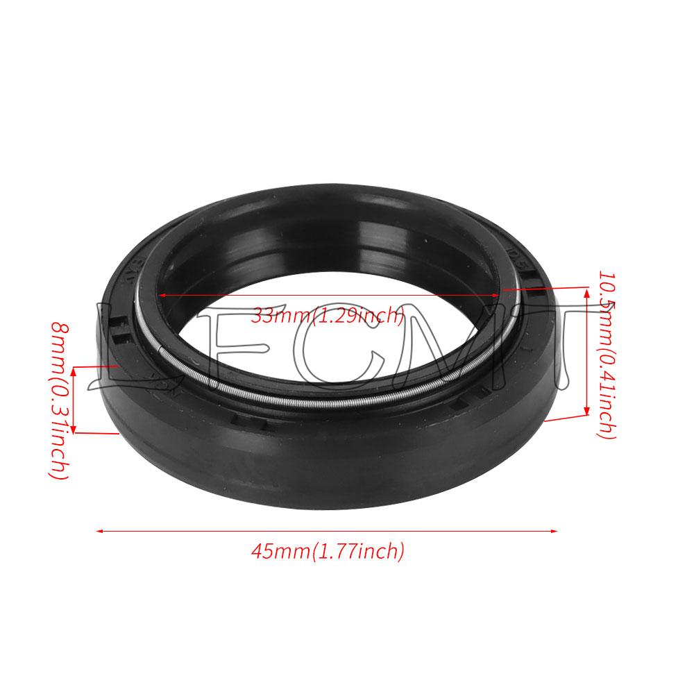 33x45x8/10.5 Front Fork Oil Seal 33 45 Dust Seal Fit for Yamaha YZF-R15 YZF-R125 2008-2014 YZ80 BW350 SDR TW 200 MAJESTY SRX250