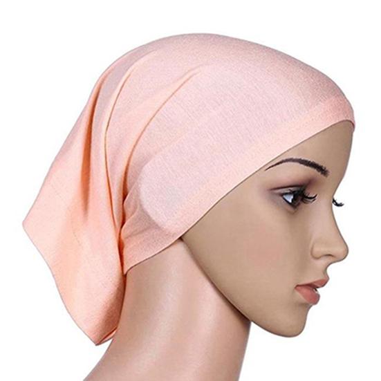 Headscarf Cap Delicate Adjustable Mercerized Cotton Solid Color Head Wrap for Daily Wear