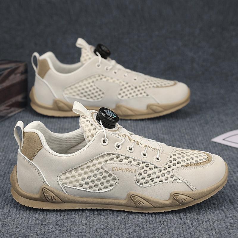 

Кросівки з великою сіткою на роторній пряжці чоловічі літні 2024 порожнисті дихаючі повсякденні чоловічі туфлі студентські підліткові модні туфлі 44