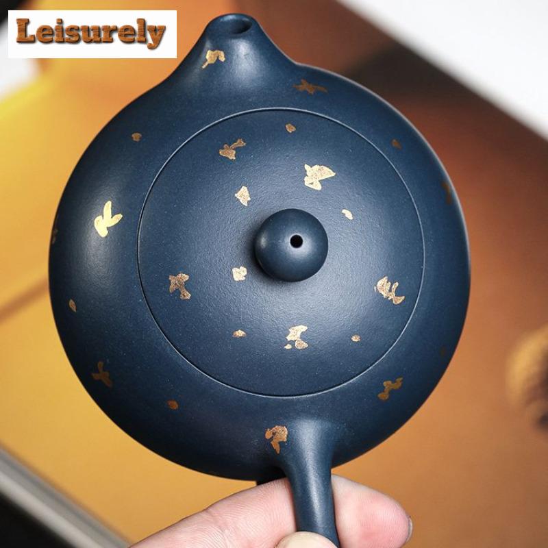 210ml Vintage Yixing Purple Clay Teapots Handmade Xishi Pot Raw Ore Azure Mud Kettle With Infuser Chinese Zisha Tea Set Tea Gift