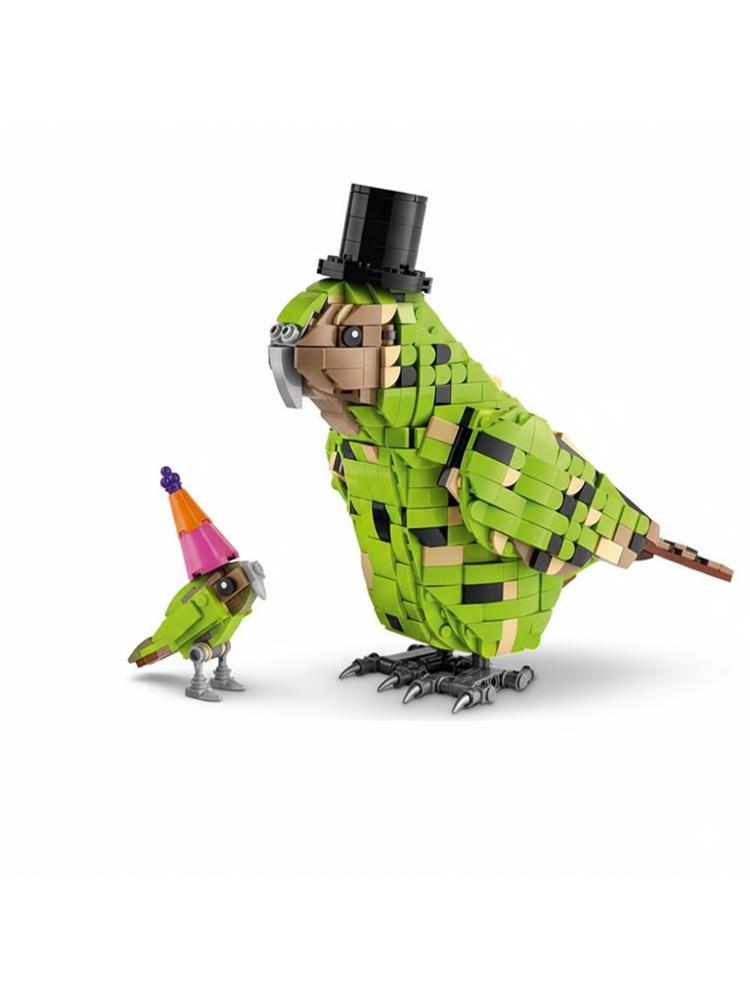 Non-Toxic 1063Pcs Parrot Building Blocks Set Creative Bird Model Kit Diy Brick Toy For Kids Adults Gift & Display Decoration PDF drawings