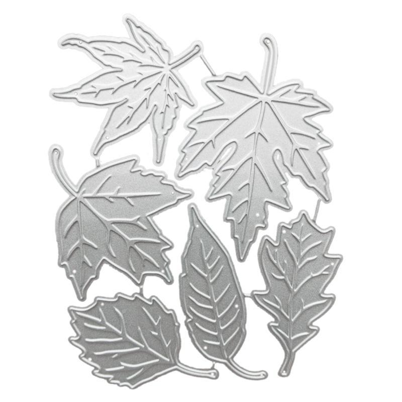 Вырубки-штампы с листьями, полые вырубки-штампы с листьями, шаблоны для изготовления открыток на день рождения, DIY скрапбукинг
