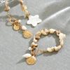 Collier Bracelet Perles Coquillages Style Bohème Vintage Breloque Coquillage Bijoux Cadeau Vacances d'Été Plage pour Femmes