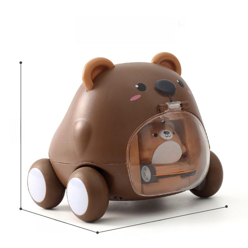 Manqi Cartoon Cute Pet Ejection Toy Car - Trendy Inertia Toy for Kids