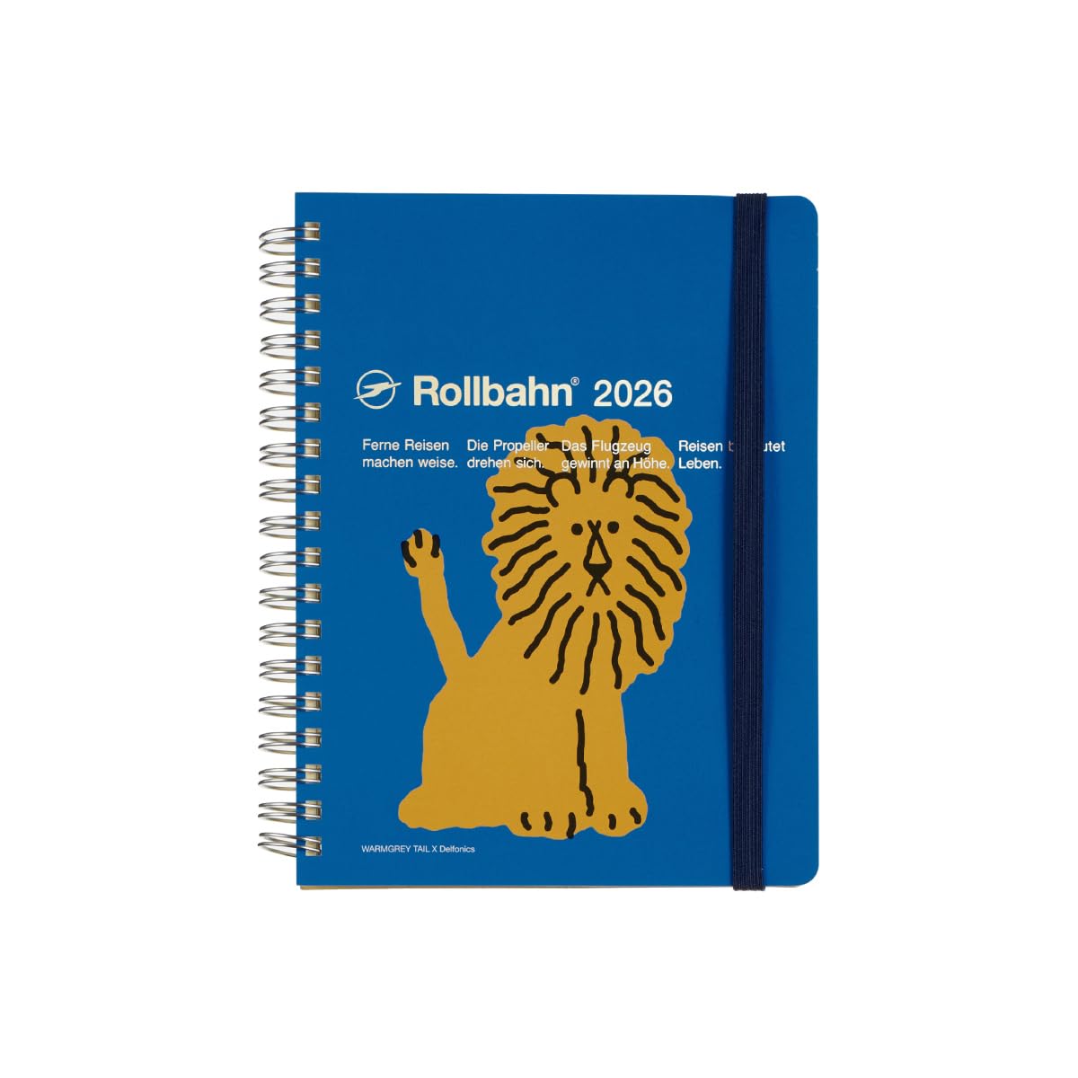 

Ежедневник Delfonics, издание 2026 года (Начинается в октябре 2025 года) Rollbahn Тепло-серый Хвост Большой Ежемесячный Планировщик (синий)