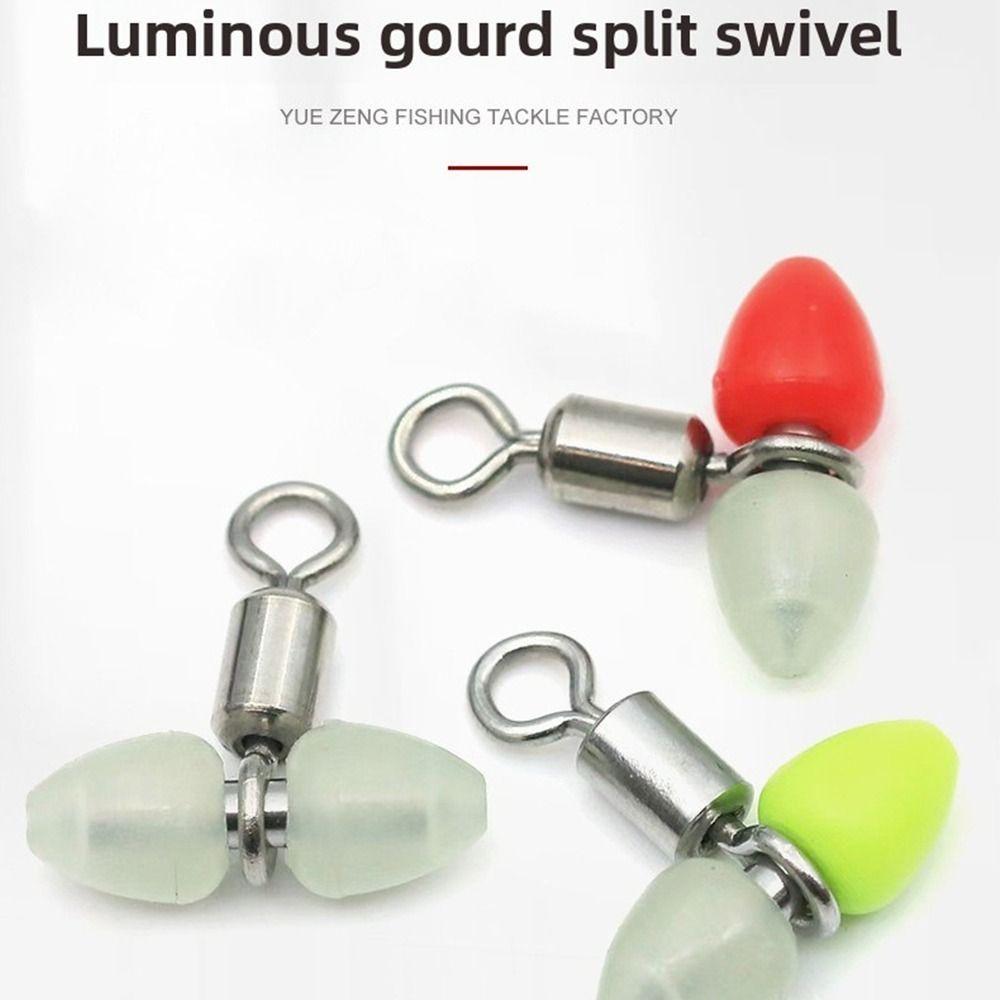 Rolling Design 3-Way Fishing Swivels Luminous Feature T-Shape Swivels  Outdoor Sports