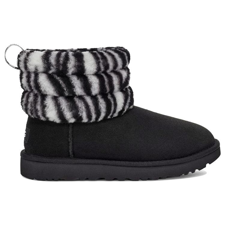 UGG Fluff Mini Quilted Leopard Zebra Women's 1112439-BWHT