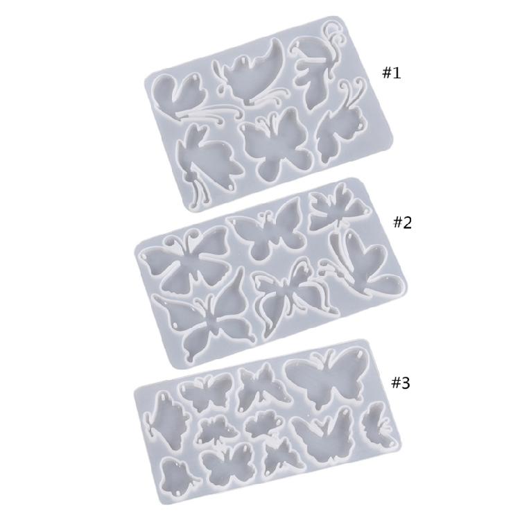 Silicone Keychain Mold for Butterfly Pendant Epoxy Casting Mould with Hole