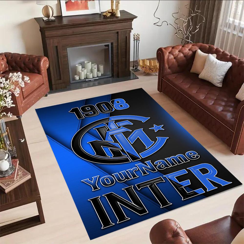 Inter Milan Personalized Name Floor Rug Office Rug Suitable for Decorate room Foyer Bedrooms Living Rooms Antislip Carpet Office home decor