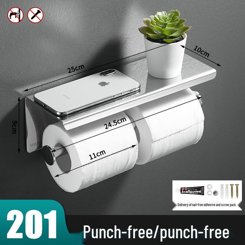 

Qiaomeiren Ak20 Bathroom Roll Paper Holder with Phone Shelf