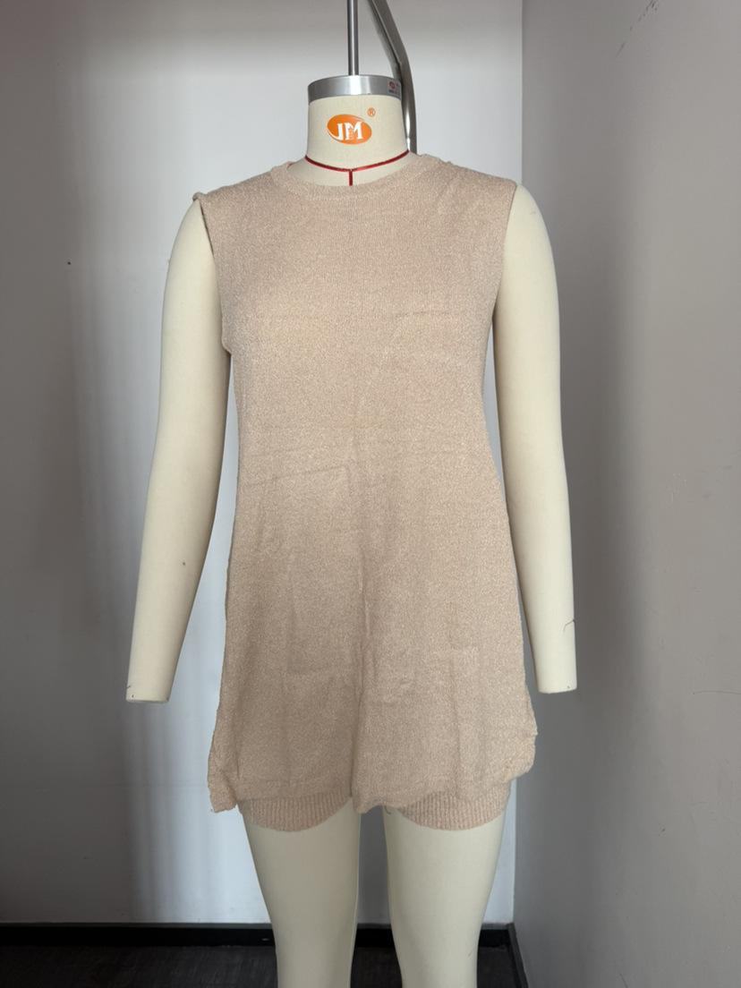 

Женская одежда 2025 весна и лето мода повседневные трикотажные шорты без рукавов комплект с короткими рукавами брюки XL