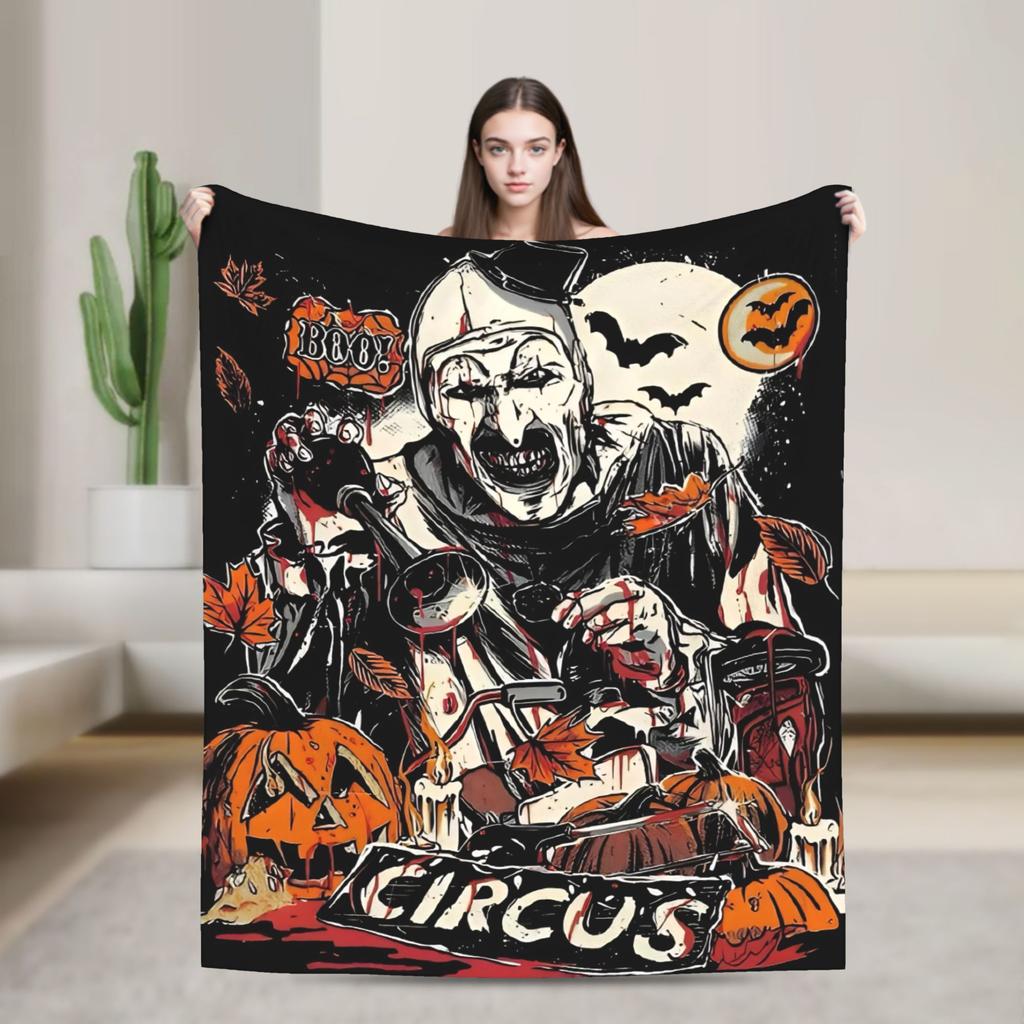 Art The Clown Terrifier Flannel Blanket Horror Movie Funny Throw Blanket For Home 200X150Cm Quilt
