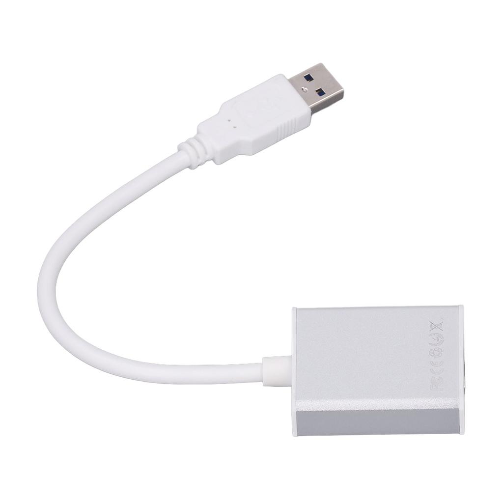 USB 3.0 to HD Multimedia Interface Adapter Aluminum Alloy Free Drive USB to HD Output Converter for Laptops Silver