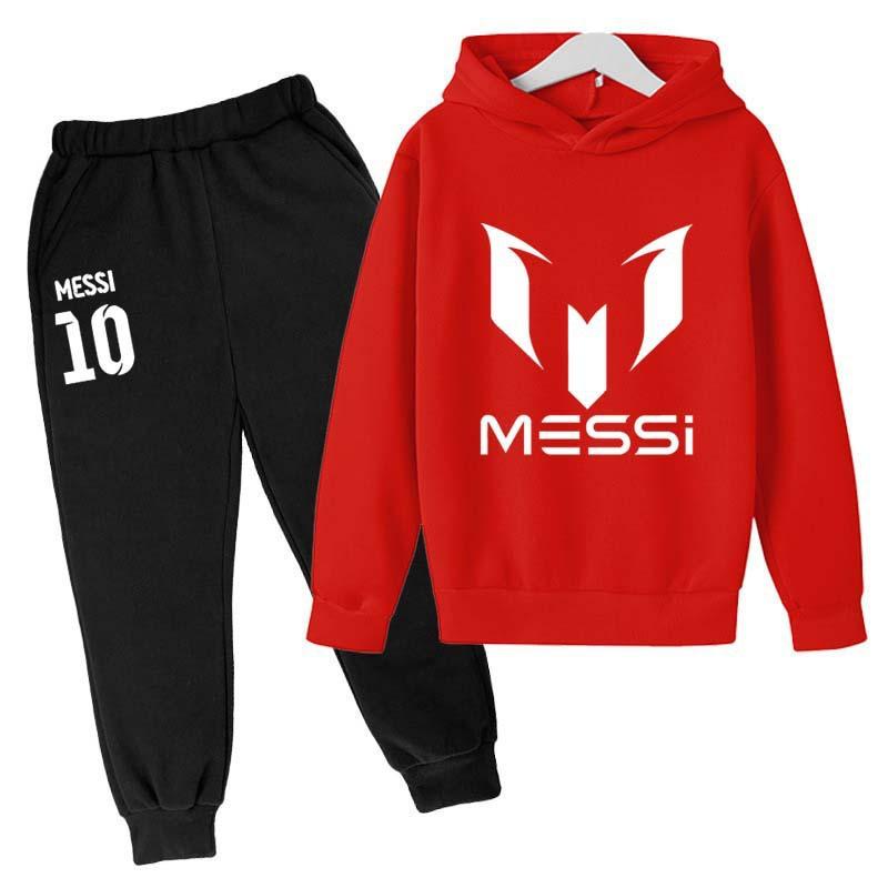 New Argentine Football Superstar Messi Children Hoodie + Pants 2pcs Sets Kids Boys Girls Spring Autumn Fashion Tracksuits