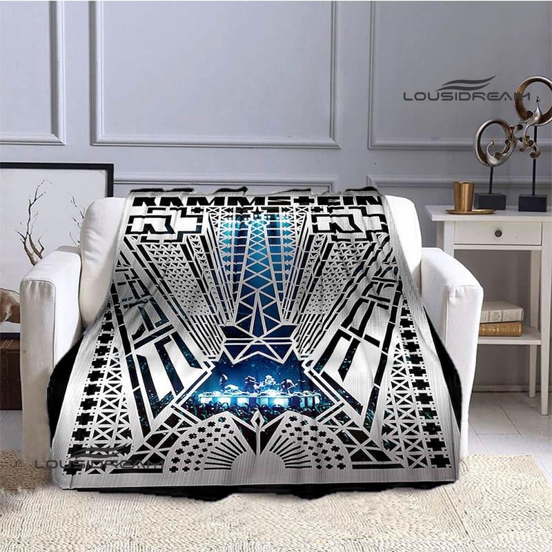 RAMSTEIN Deutsche Industrie-Metal-Band-bedruckte Decke, dünne Decke, Flanell, Heim- und Reisedecke, Geburtstagsgeschenk, Bettdecke