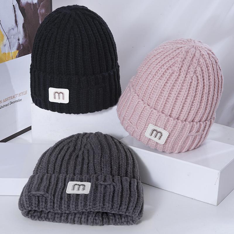 Women's Winter Warm Loose Knitted Hat Korean Style Versatile Windproof Ear Protection Couple Wool Hat