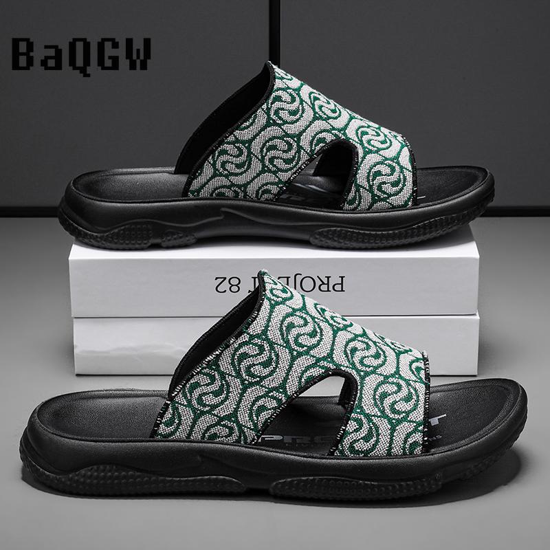 Sandals Men Flats Casual Slippers Summer Shoes 2024 New Fashion Flip Flops Beach Bohemian Outwear Shoes for Men Home Slides