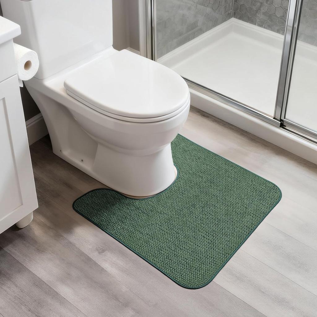 Weaving Jacquard Bathroom Mat Anti Slip Rubber Bottom Absorbent Pad Easy To Clean Anti Slip and Dirt Resistant Toilet Cushion Home Bathroom Set