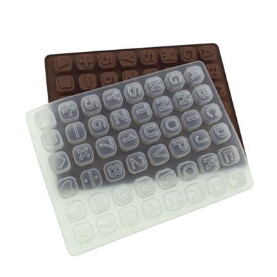 Silicone Letter Number Mold 48 Cells Soft Candy Chocolate Baking Cube Molds Multifunctional Baking Pan For Cake Decor
