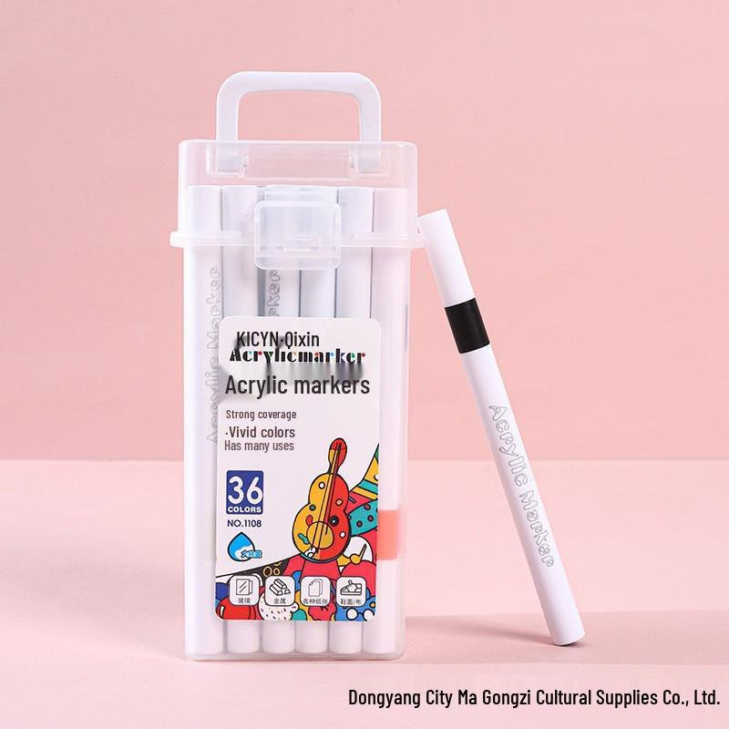 Quick-Dry Black Acrylic Marker: No-Bleed, Layerable, Soft Tip for Kids' Graffiti Art