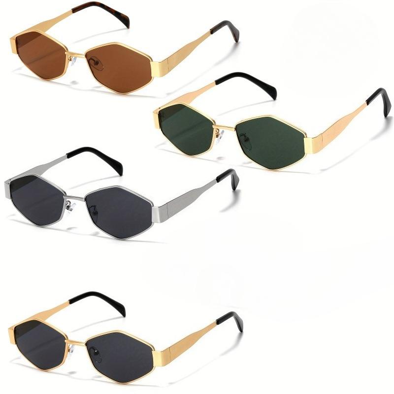 4 Pairs of Women's Metal Fashionable Glasses Men's Classic Retro Trendy Glasses Durable Summer Must-have