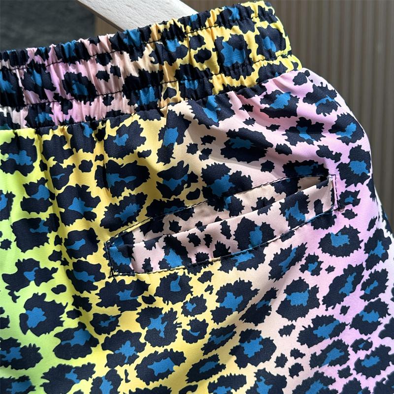 Übergröße M-7XL Sommer Shorts Herren Elastischer Bund Leopardenmuster Lässige Shorts Sommerkleidung