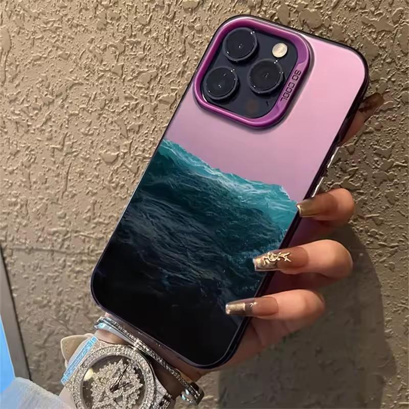 

Чехол для iPhone 16E Чехлы для iPhone 16 14 13 11 12 Pro Max 7 8 16 Plus XR XS X SE2 Новый Цветной Чехол с Принтом Горного Пейзажа iPhone 15 Pro